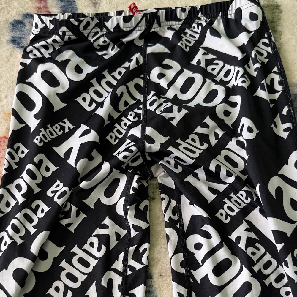 Kappa Black & White All-Over Logo Leggings